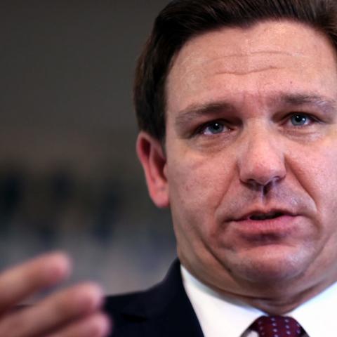 Florida Gov. Ron DeSantis at a July press conference