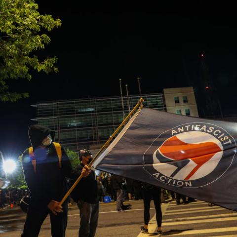 Antifa, far-right groups clash in Portland clash in one-year anniversary of previous confrontation