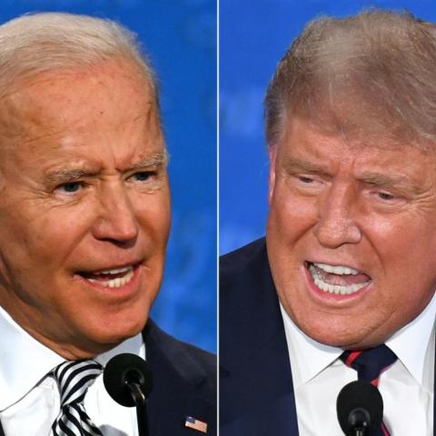 Trump and Biden at the first 2020 presidential debate