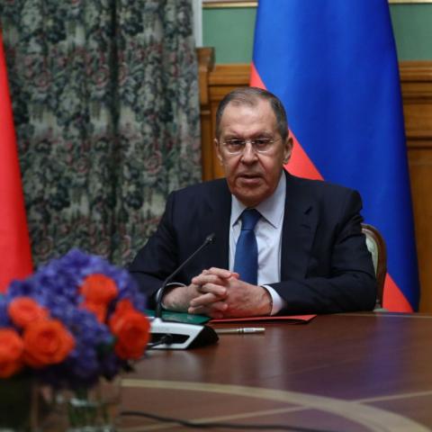 Russian Foreign Minister Sergey Lavrov meets Minister of Foreign Affairs of Azerbaijan Jeyhun Bayramov and Minister of Foreign Affairs of Armenia Zohrab Mnatsakanyan in Moscow, Russia 
