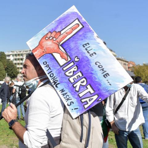 Protest in Rome Oct. 10, 2020 