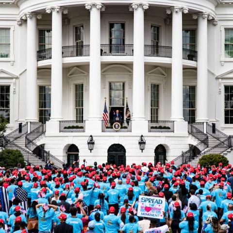 Trump delivers remarks at White House Blexit event