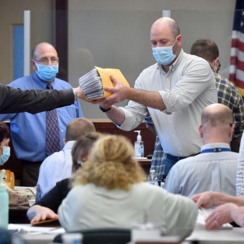 Ballot workers in Luzerne County, PA