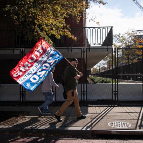 A Trump supporter in Washington, D.C., Nov. 13