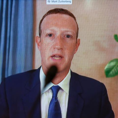 Facebook CEO Mark Zuckerberg testified remotely during November 17, 2020 hearing