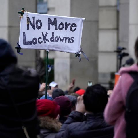 Anti-lockdown protests in Birmingham, England, Oct. 31