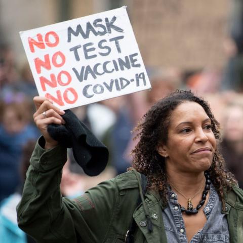 Anti-lockdown protesters in Bristol, Nov. 14