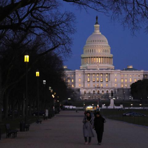 The Capitol in DC at dusk