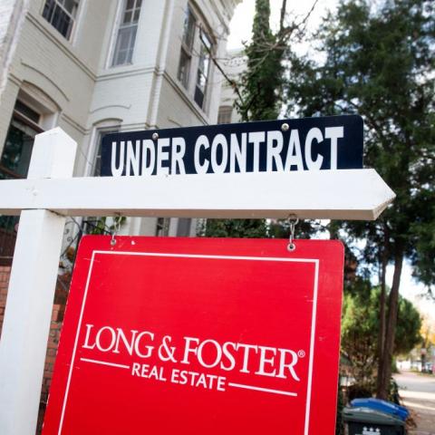 A for-sale sign in Washington, D.C., Nov. 2020