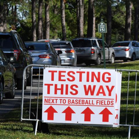 A COVID testing site in Orlando, Florida