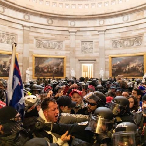 Protesters clash with police in the Capitol, Jan. 6