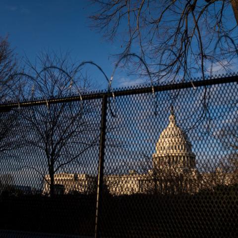 The U.S. Capitol behind security fencing