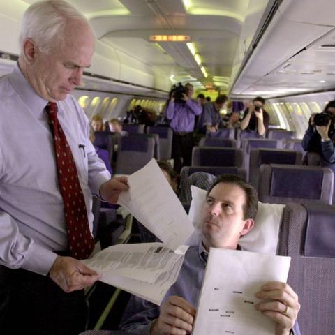 John Weaver (seated) with U.S. Sen. John Mccain, 2000