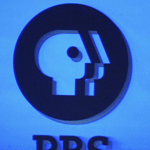 PBS logo on a monitor in 2005
