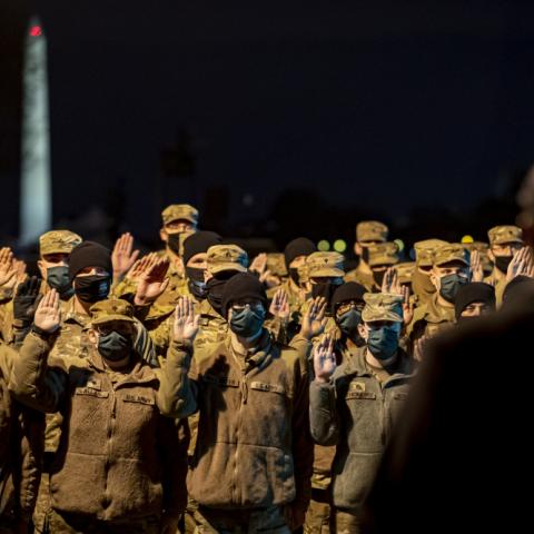 National Guard troops being deputized by the U.S. Marshals Service