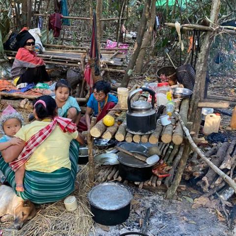 Displaced ethnic people on Feb. 3 in Burma.