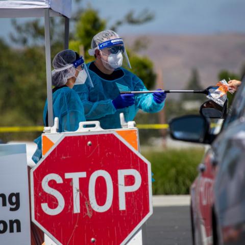 A COVID testing site