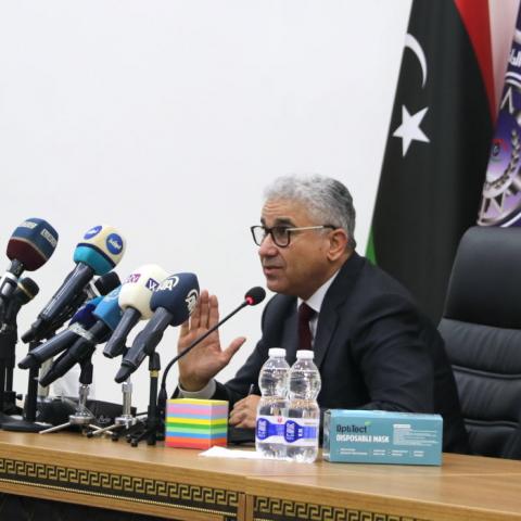 Libyan Interior Minister Fathi Bashagha on Feb. 9, 2021