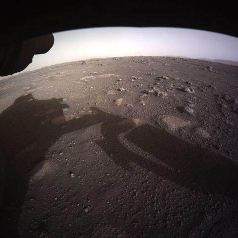 Photo of mars from Hazard Cameras on Perseverance Rover