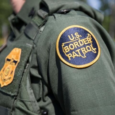 Patch on U.S. Border Patrol agent's uniform in Maine in 2018