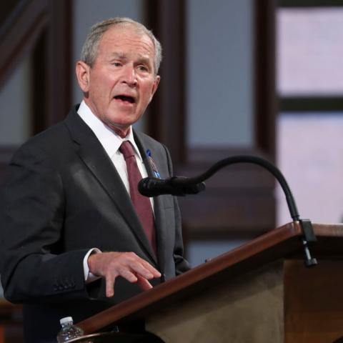 Former President George W. Bush at funeral of Rep. John Lewis in July 2020