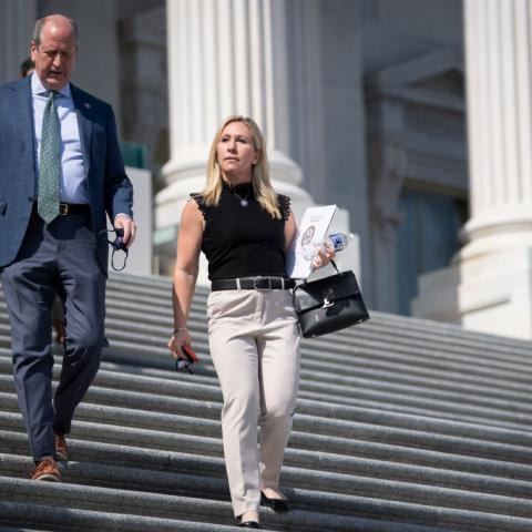 Marjorie Taylor Greene says she's drawn up articles of impeachment against President Biden