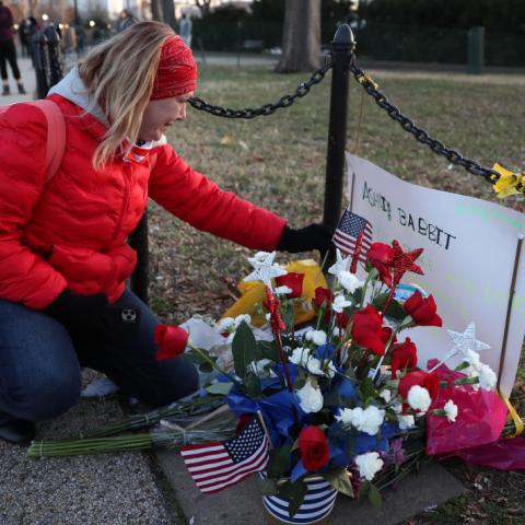 Ashli Babbitt near the U.S. Capitol Building January 07, 2021.