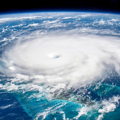 Satellite view of hurricane Dorian, 2019.