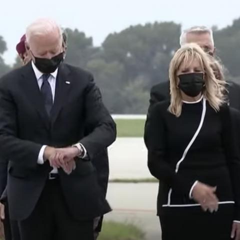 Biden slammed after appearing to check watch while greeting bodies of fallen soldiers