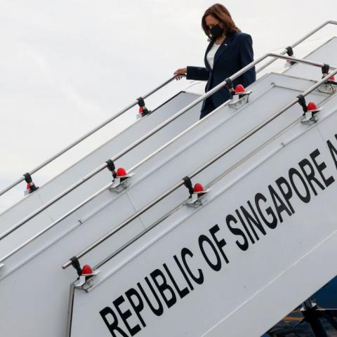 Vice President Harris arrives in Singapore to begin a visit to Southeast Asia, including Vietnam
