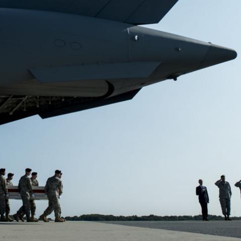 Pres. Biden was at Dover AFB to receive caskets of those who died in Thurs. suicide attack in Kabul