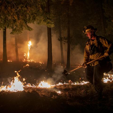Thousands of firefighters combat Caldor wildfire as weather slows the flames