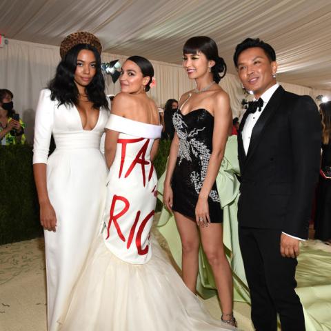 Congresswoman AOC torched online for wearing "Tax The Rich" dress to Met Gala