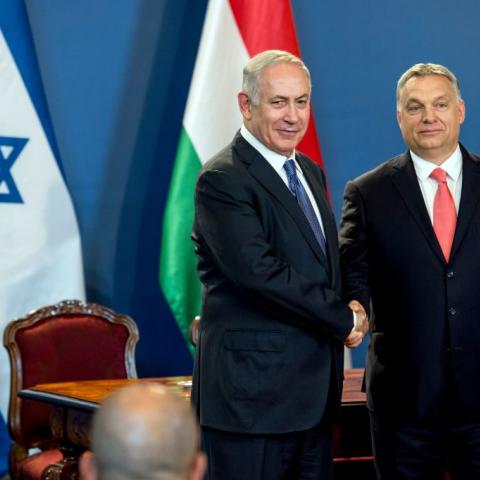 Hungarian PM Orban and then-Israeli PM Netanyahu