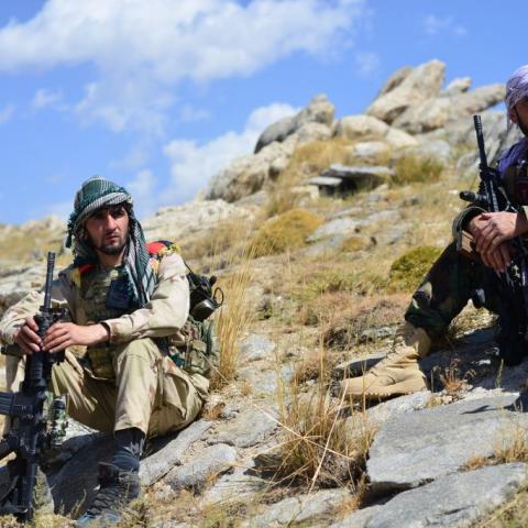 Anti-Taliban fighters in Panjshir