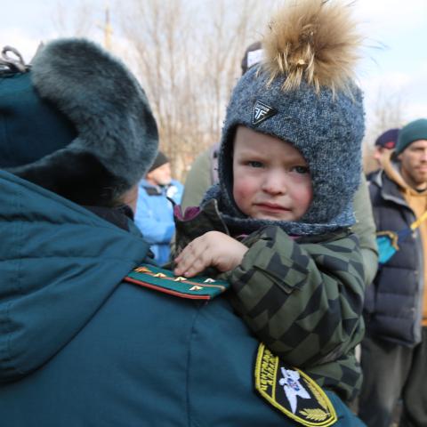 Child, evacuated from Mariupol, in Donetsk, Ukraine, March 10, 2022