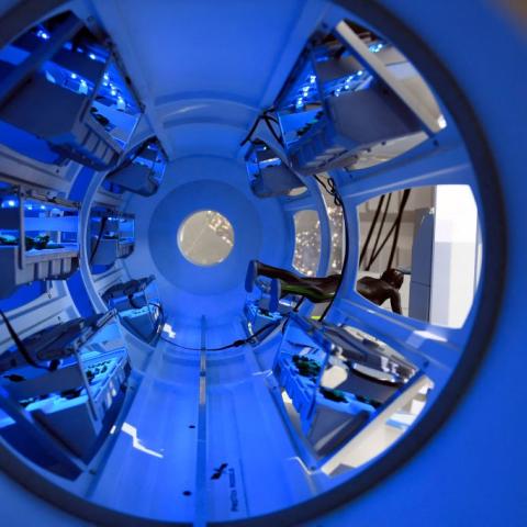 A scale model of part of an Orbital Reef station