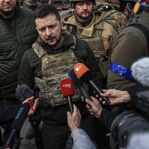 Volodymyr Zelenskyy, Bucha, Ukraine, April 4, 2022