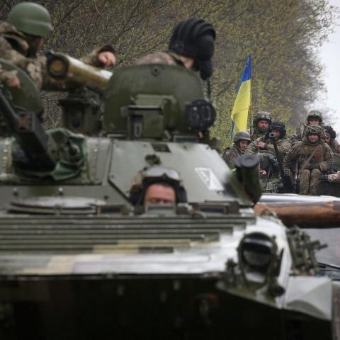 Ukrainian soldiers, Kharkiv region, April 18, 2022