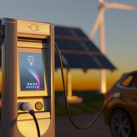 Electric car charging with wind turbines