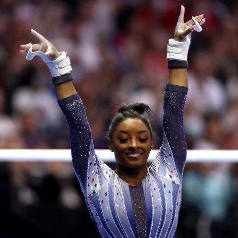 Simone Biles leads the pack at the end of day one of the women's gymnastics Olympic trials