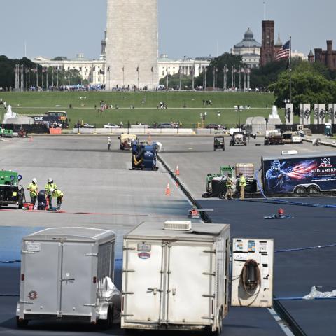 Green algae reappears in the newly renovated Lincoln Memorial Reflecting Pool